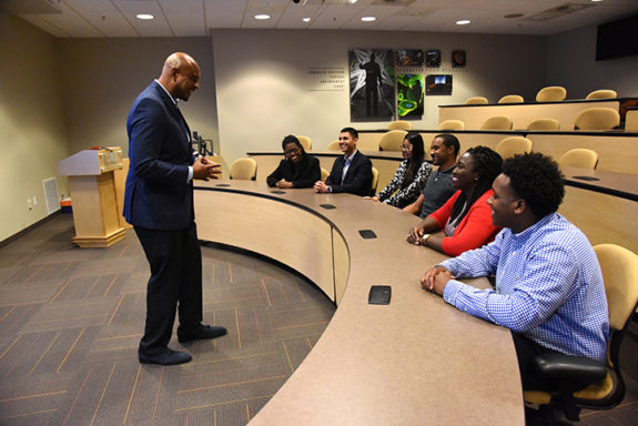 Terrence Buck welcomes INL’s first GEM Fellows. Photo courtesy of Idaho National Laboratory.