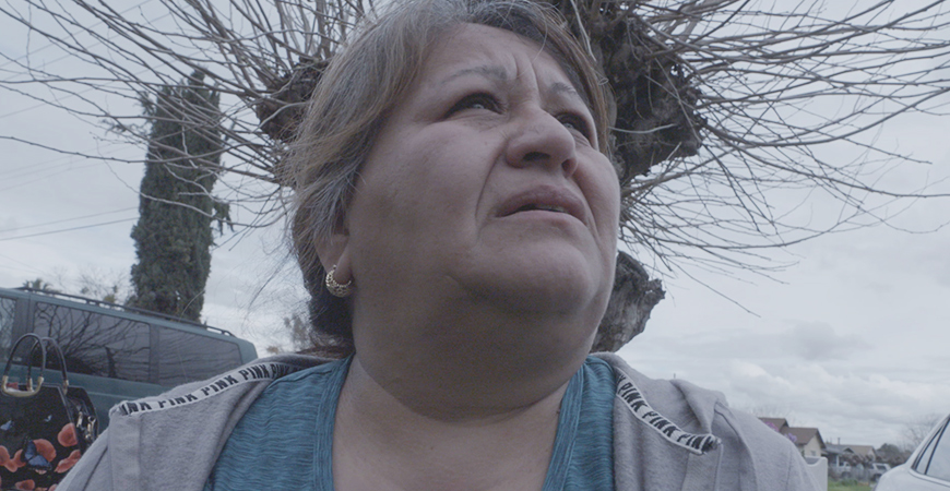 Local activist Ana María Fabián Lomelí is seen in a still from
